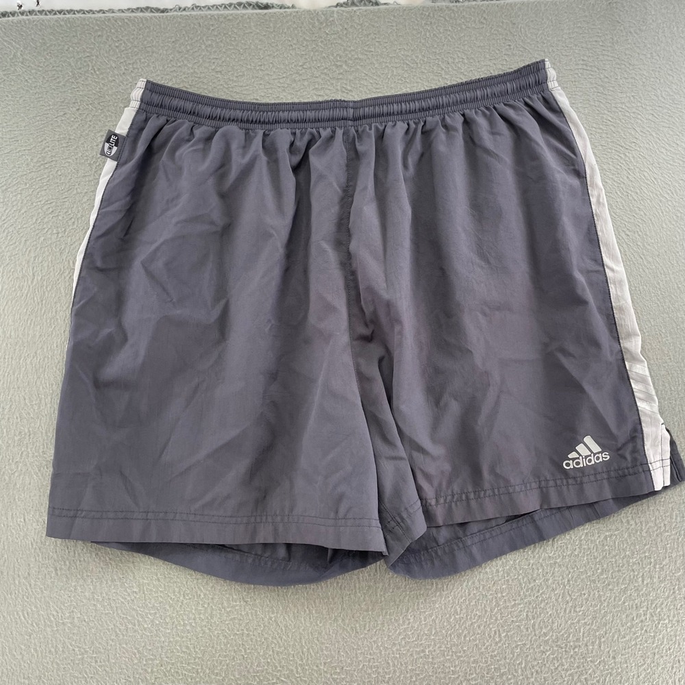 Adidas Men Running Shorts Grey Polyester L Sporty Climalite Activewear